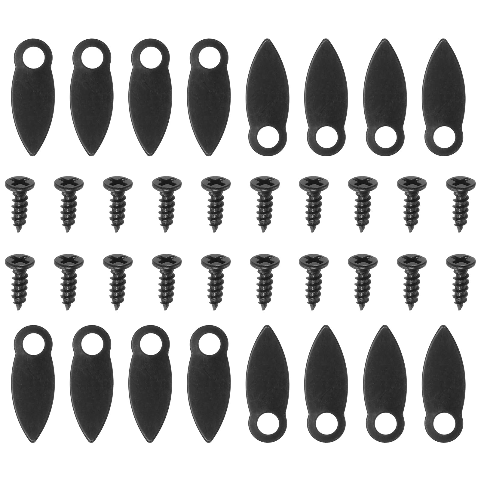 ZZLZX 100Pcs Black Round Picture Frame Turn Buttons – With 100 Screws, Metal Backing Clips For Photos, Art, Cross Stitch & DIY Framing