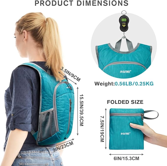 Mochila Plegable G4Free 10L para Senderismo Ligera Impermeable miniatura 3