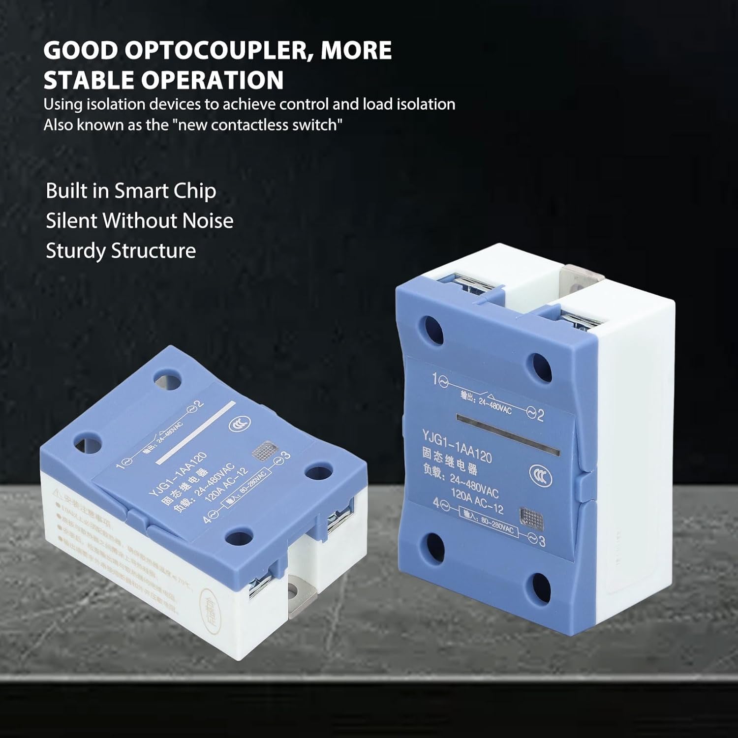 AC to AC Solid State Relay 120A, Compact Size, High Performance, Contactless Operation, for Heating System