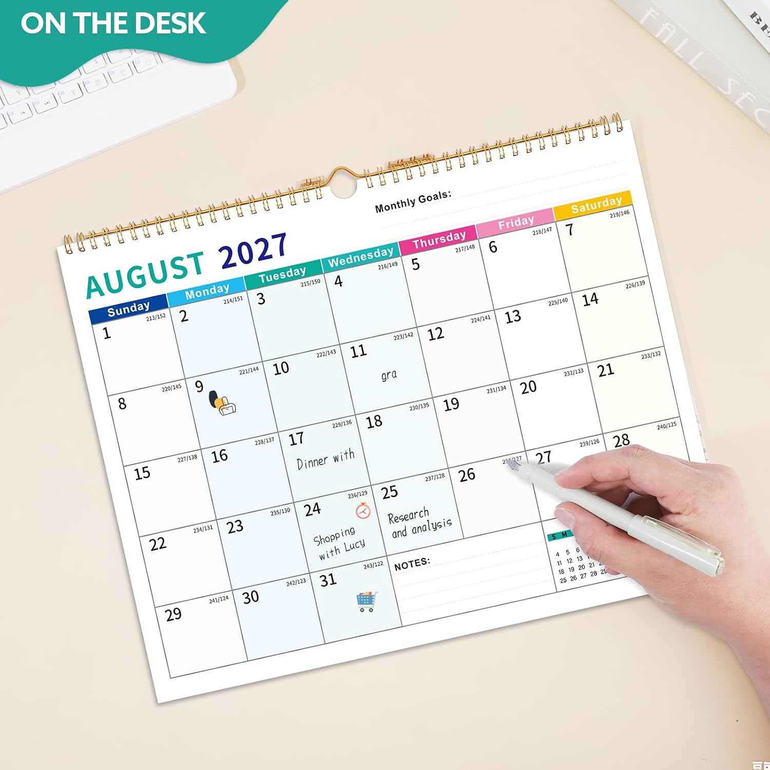 2026-2027 Wall Calendar, 14.5" x 11.8" 18 Month Colorful image 4