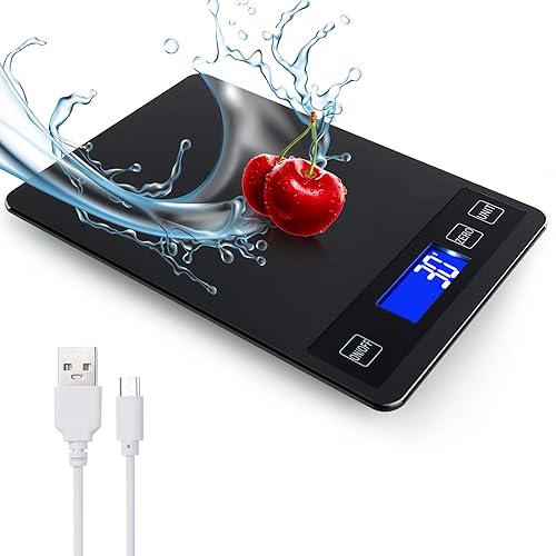 33lb Food Kitchen Digital Scale,1g/0.05oz Precise Graduation, USB Charging Kitchen