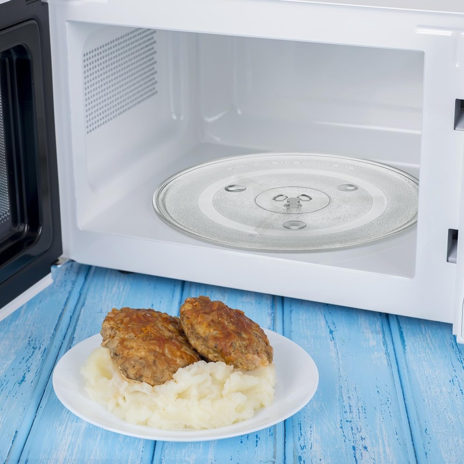 STOBAZA Placa Giratoria de Vidrio para Microondas Instalación Fácil y Resistencia al Calor, Repuesto Duradero para Horno Microondas