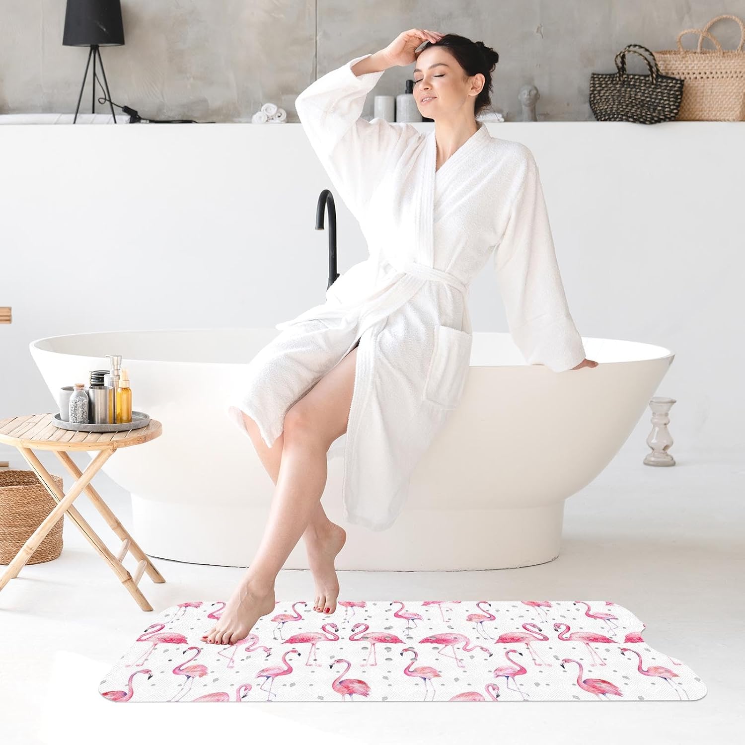 Bathtub Shower Mat 40X16 Inch, Non-Slip, for Toddler, Pink image 5