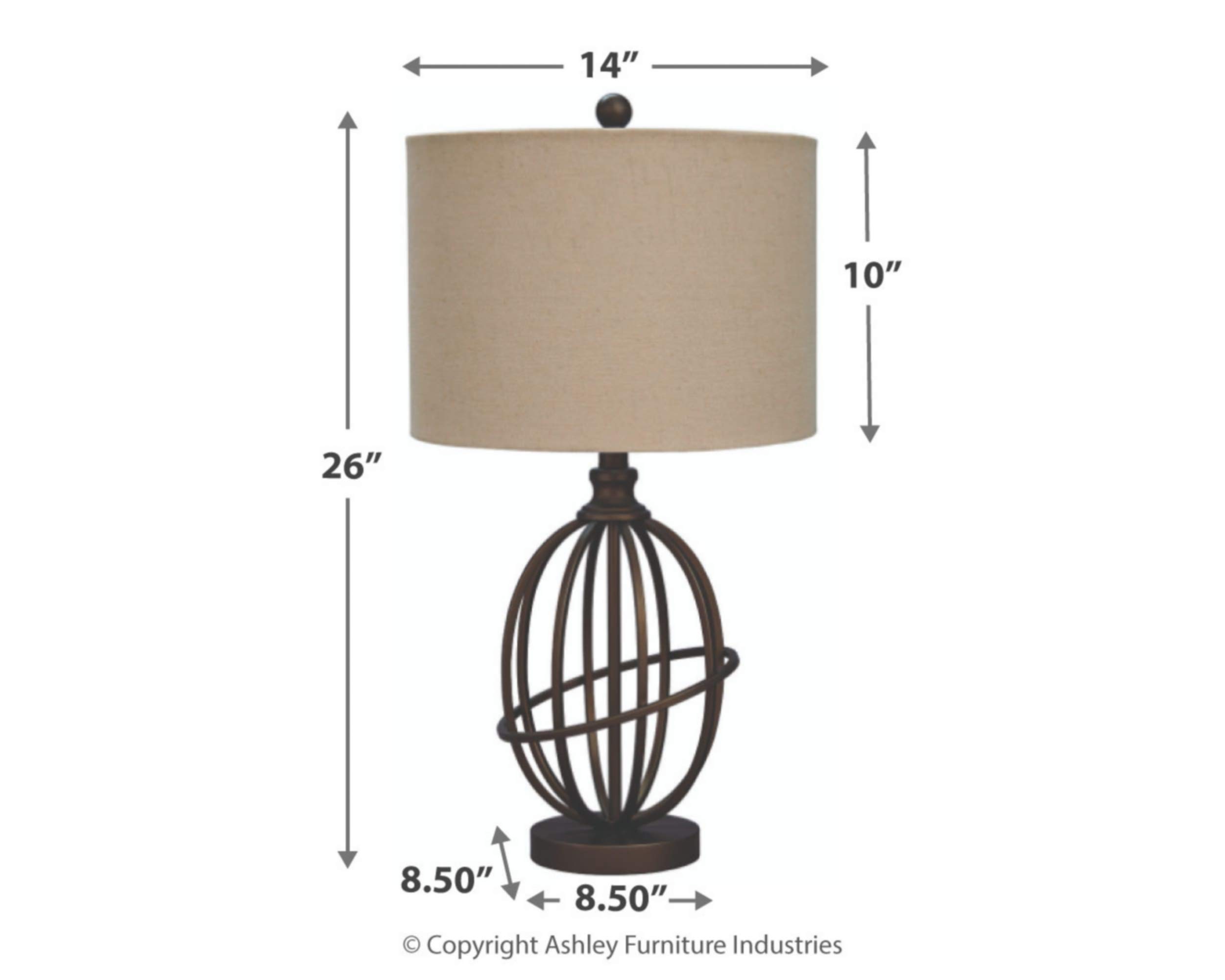 Signature Design by Ashley Manasa Traditional 26" Armillary Sphere Metal Table Lamp, Dark Brown
