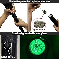 Vista 3 de Bastón de bruja con orbe de luz verde, varitas de reina malvada, color mágico iluminado para disfraz de Halloween (verde)