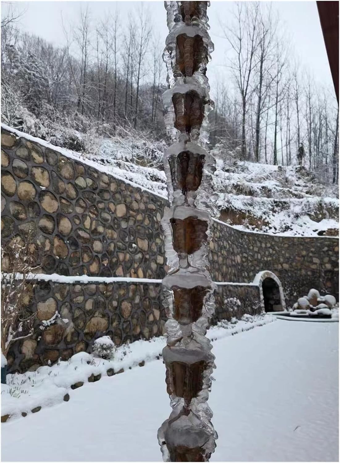 Rain Chains Rain Chains for Downspouts, Falling Water Rain Chain Drainage Chain Black Powder Coated