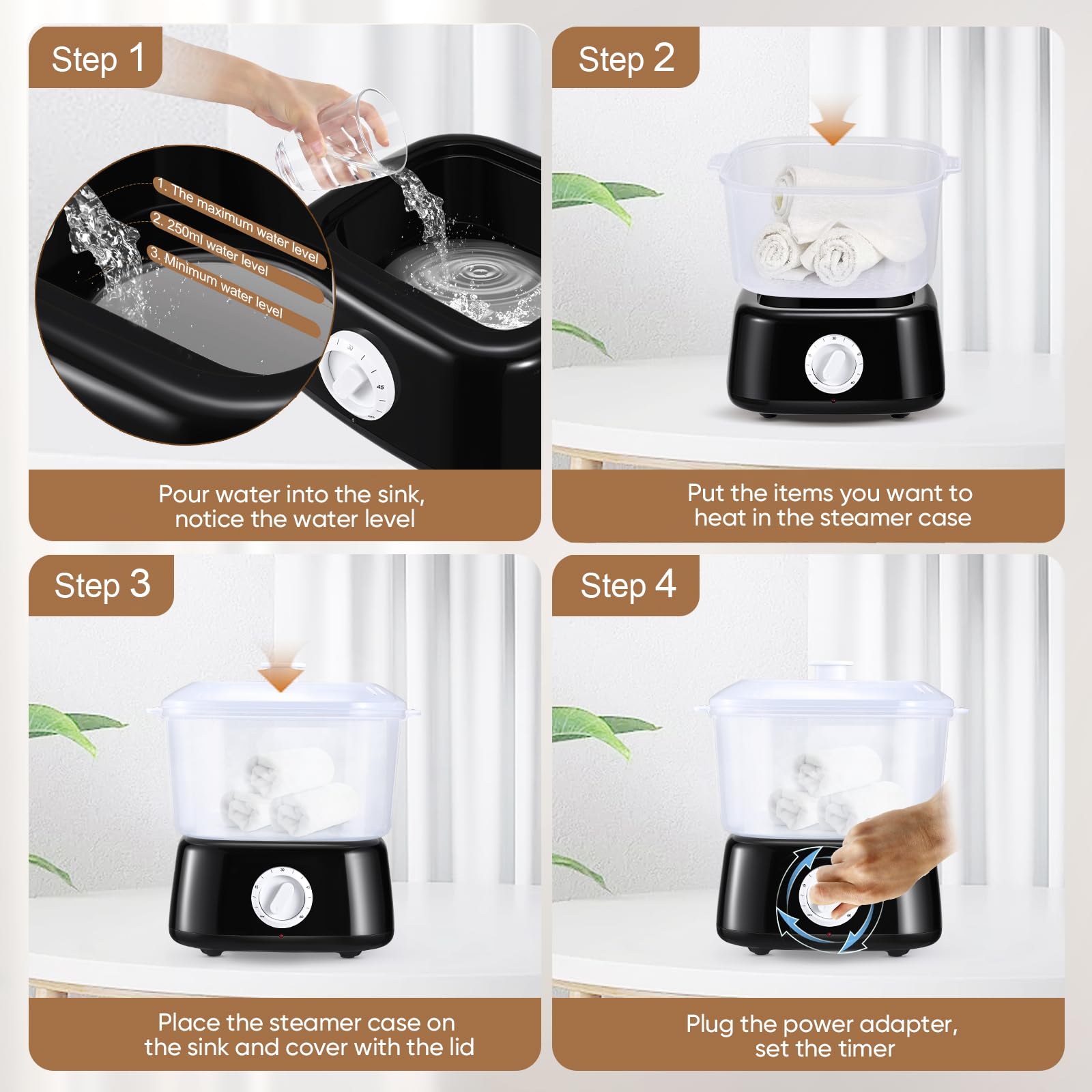 Chauffe Serviette, Chauffe Serviette Esthetique avec Pince à Serviette, Grande Capacité de 3L Chauffe Serviette Spa, Chauffe Serviette Barbier à Chauffage Rapide pour Salon, Usage Domestique