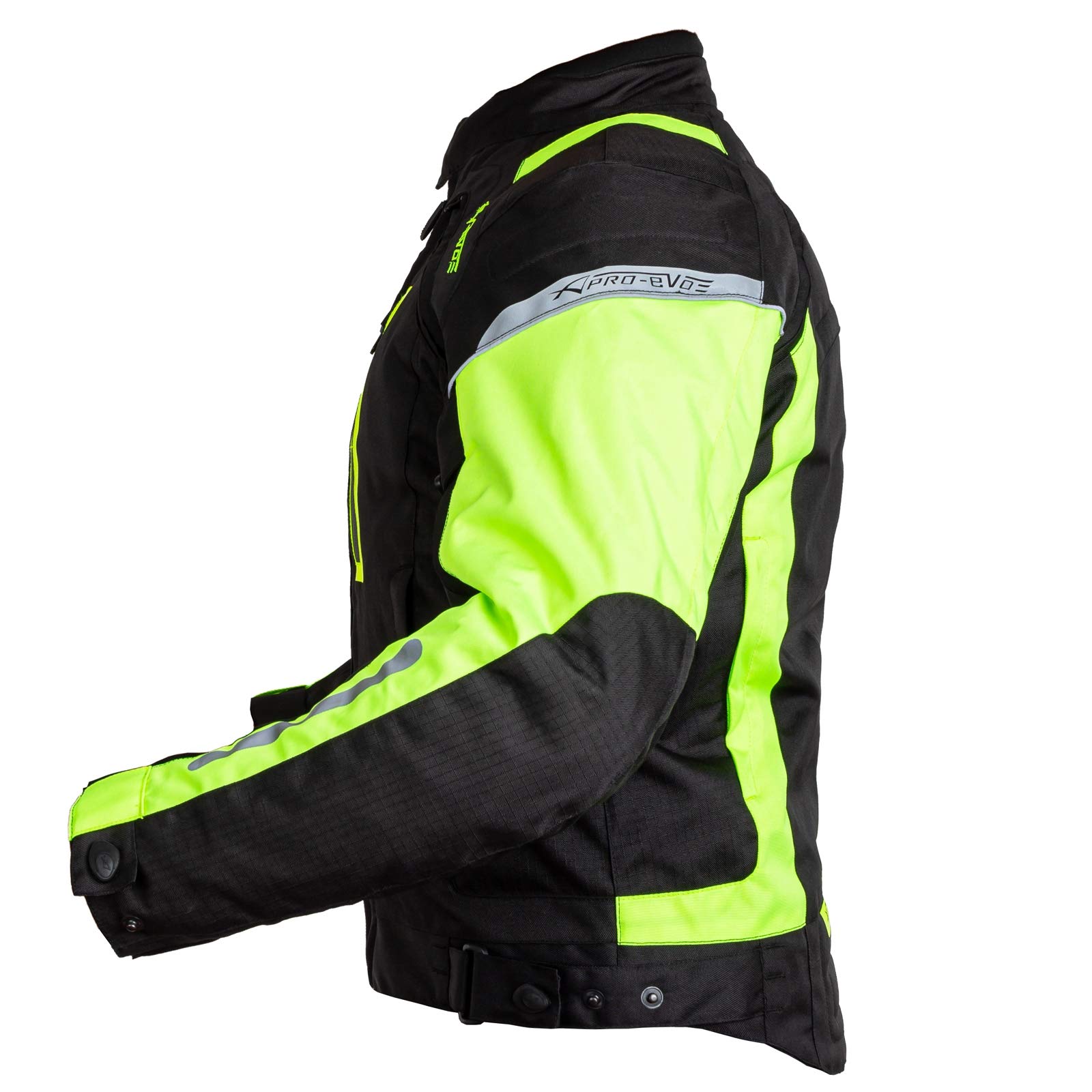 A-Pro Giacca Moto Mesh Tessuto Impermeabile Protezioni CE 4 Stagioni Fluo S