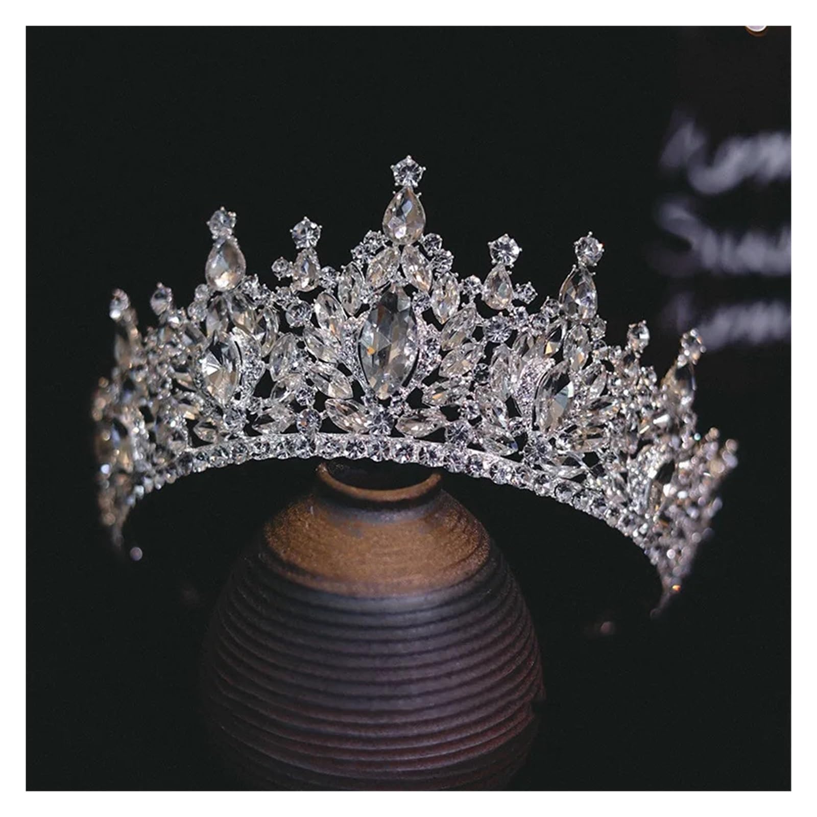 Corona di tiara cristallo con grande goccia d'acqua per Matrimonio Ballo