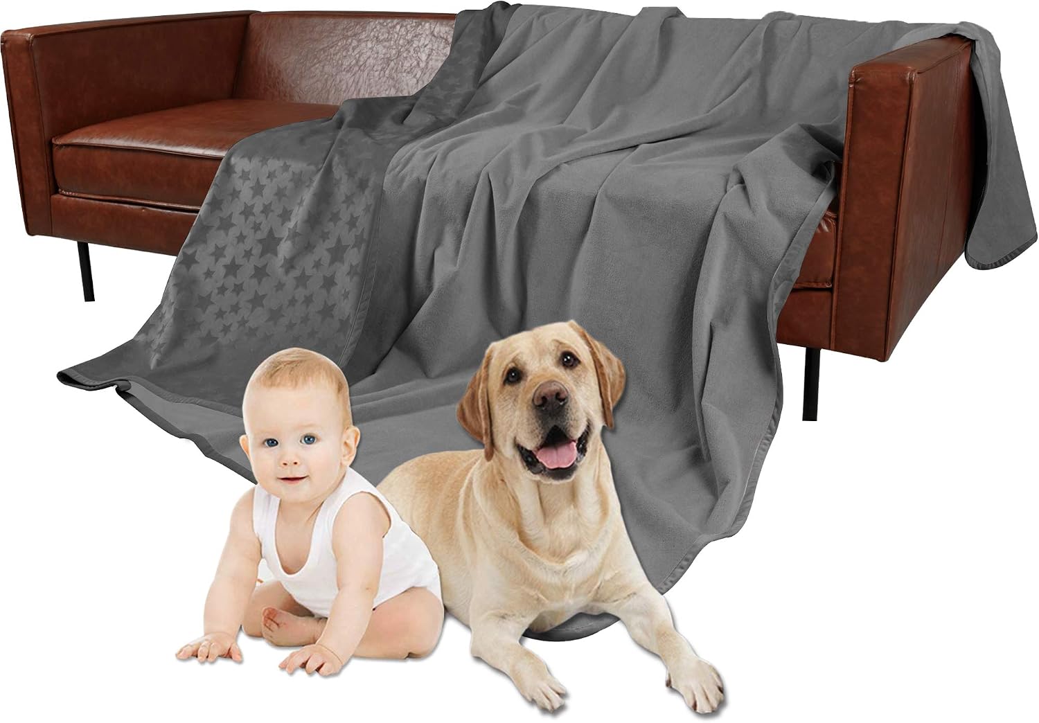SMILETIME Waterproof Pet Throw Blanket for Bed, Water-Resistant Soft Dogs Cover for Sofa, Couch and Furniture Protector, Incontinence…