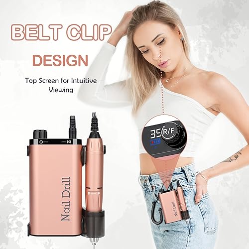 Miniatura 5 de Huhubol - 10 piezas de máquina profesional de uñas, lima de uñas eléctrica, herramientas de uñas para uñas acrílicas, pulido, exfoliación, 35000RPM