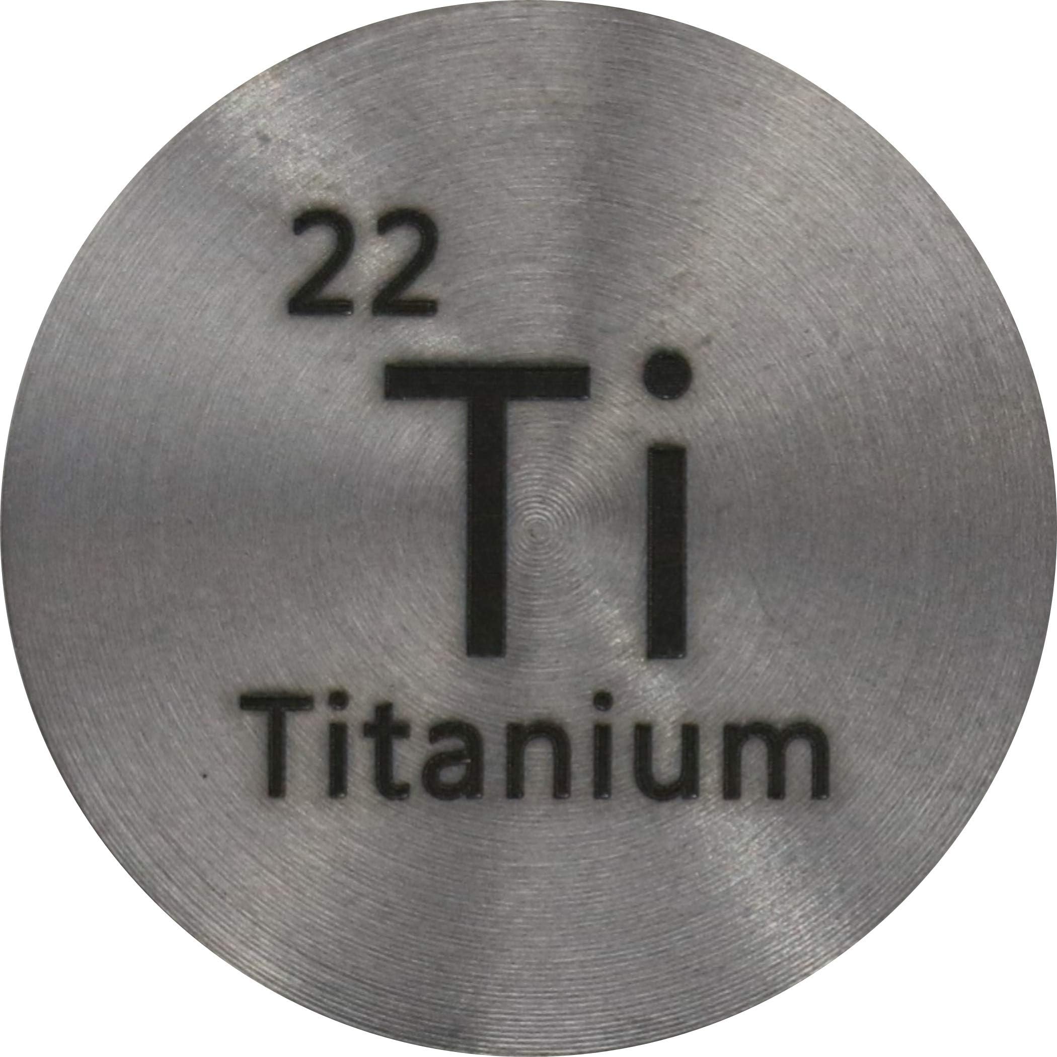 Titanium (Ti) 24.26mm Metal Disc 99.7% Pure for Collection or Experiments