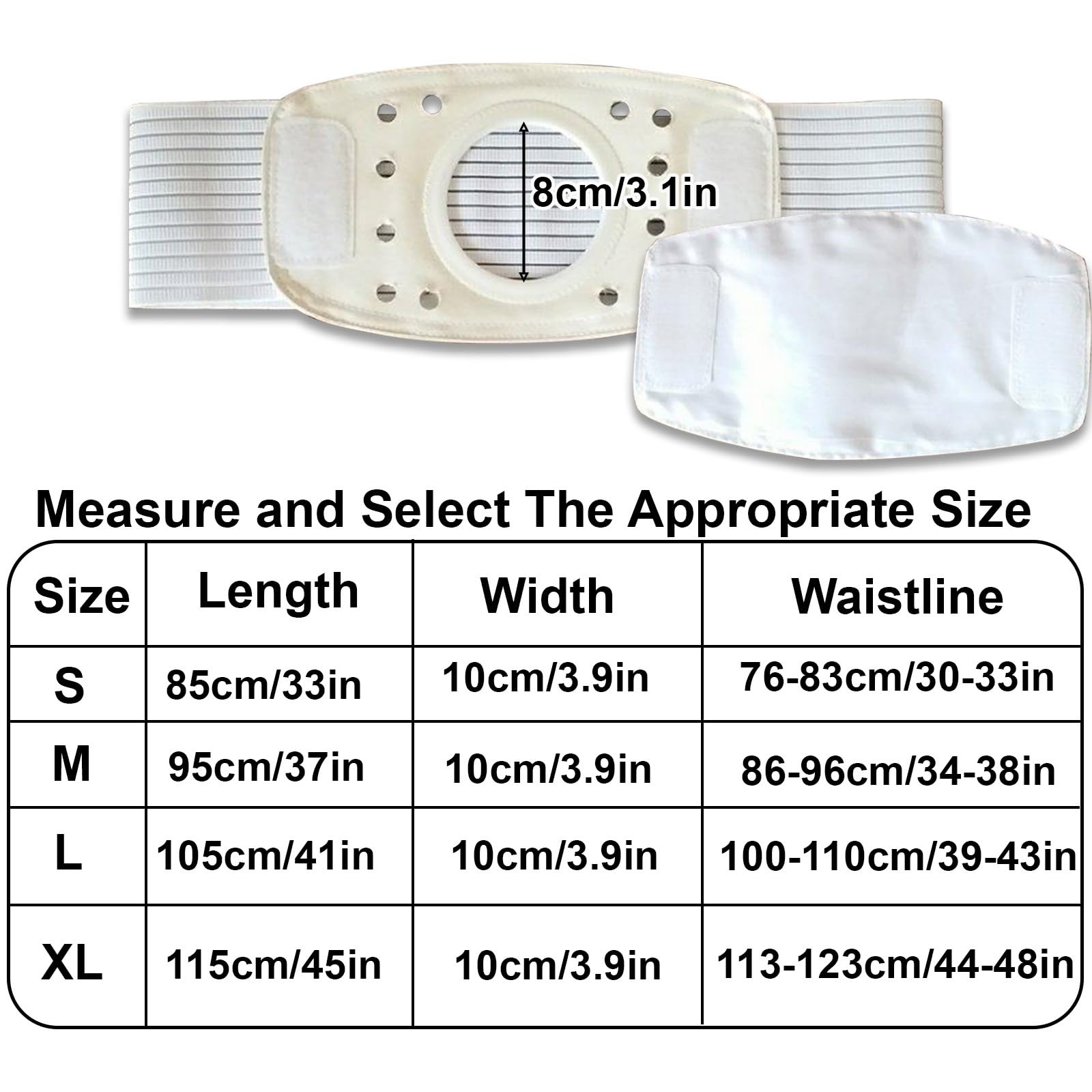 Stoma Gürtel für Männer und Frauen, Diskreter Stoma Bandage Zum Fixieren des Stomabeutels, Ostomie Gürtel für Ileostomie und Urostomie(Medium)