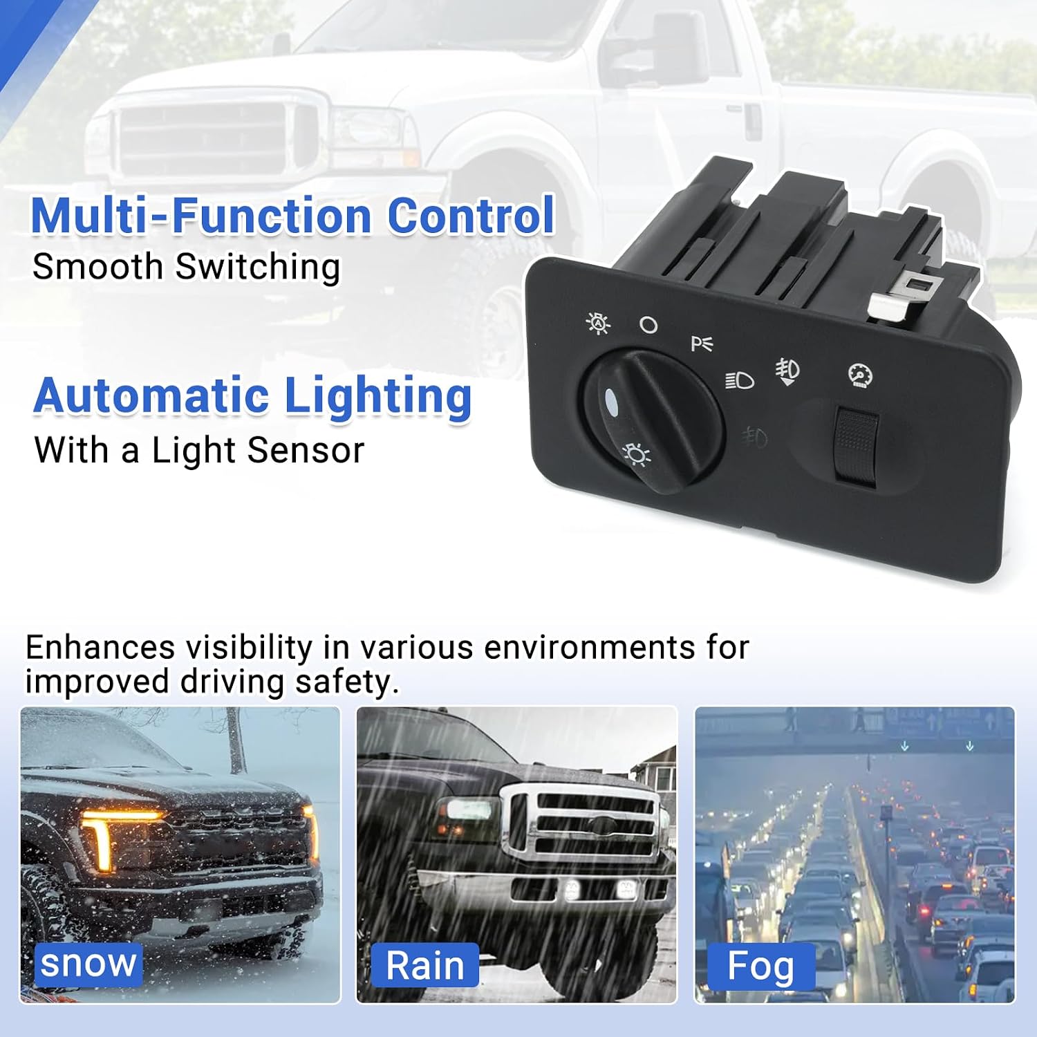 2C3Z11654DAA Headlight Switch for Ford F-250 F-350 F-450 F-550 Super Duty Trucks 2002 2003 2004
