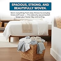 Vista 4 de Honey-Can-Do - Canasta cuadrada de jacinto de agua, grande, color natural, STO-02884