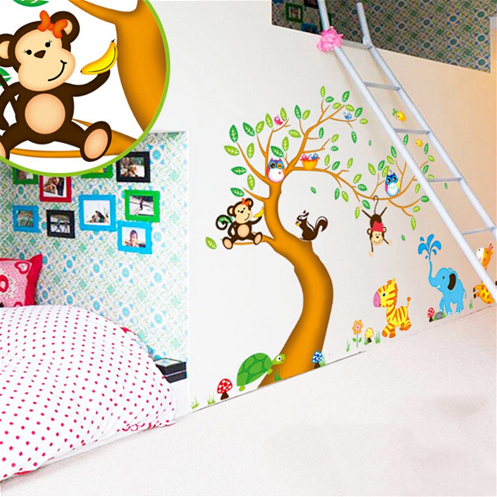 Pegatinas de Pared Pegatinas de pared de vinilo de árboles for niños Habitaciones for niños Decoración del hogar BRICOLAJE Niño papel tapiz arte calcomanías decoración de la casa Adhesivos Pared
