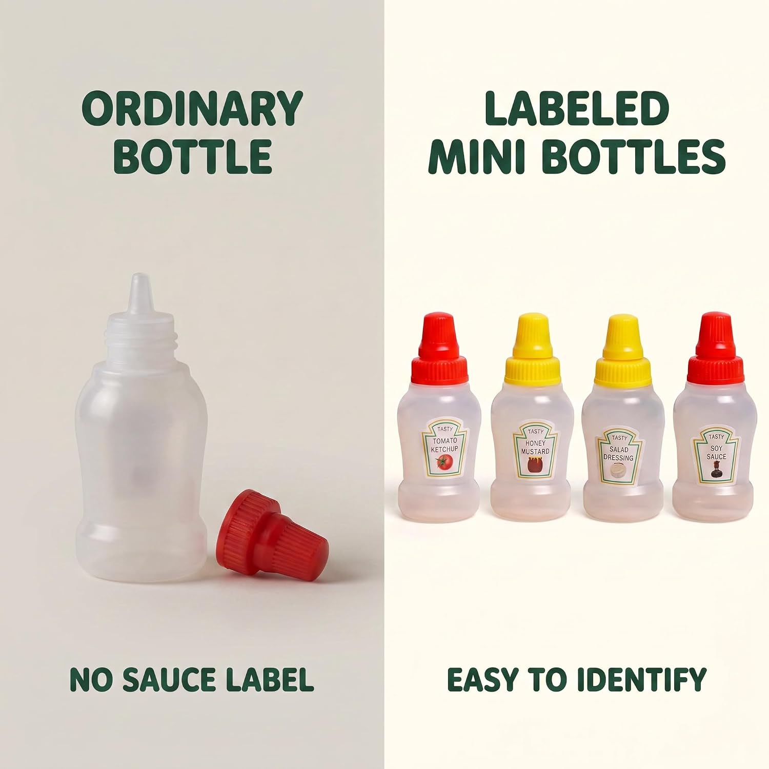 4 Pcs Mini Ketchup Bottles 25ml Mini Condiment Squeeze Bottles for Bento Box Accessories, Portable Honey Sauce Salad Dressing Dispensers Jars Containers for Kids Adults Lunch Box