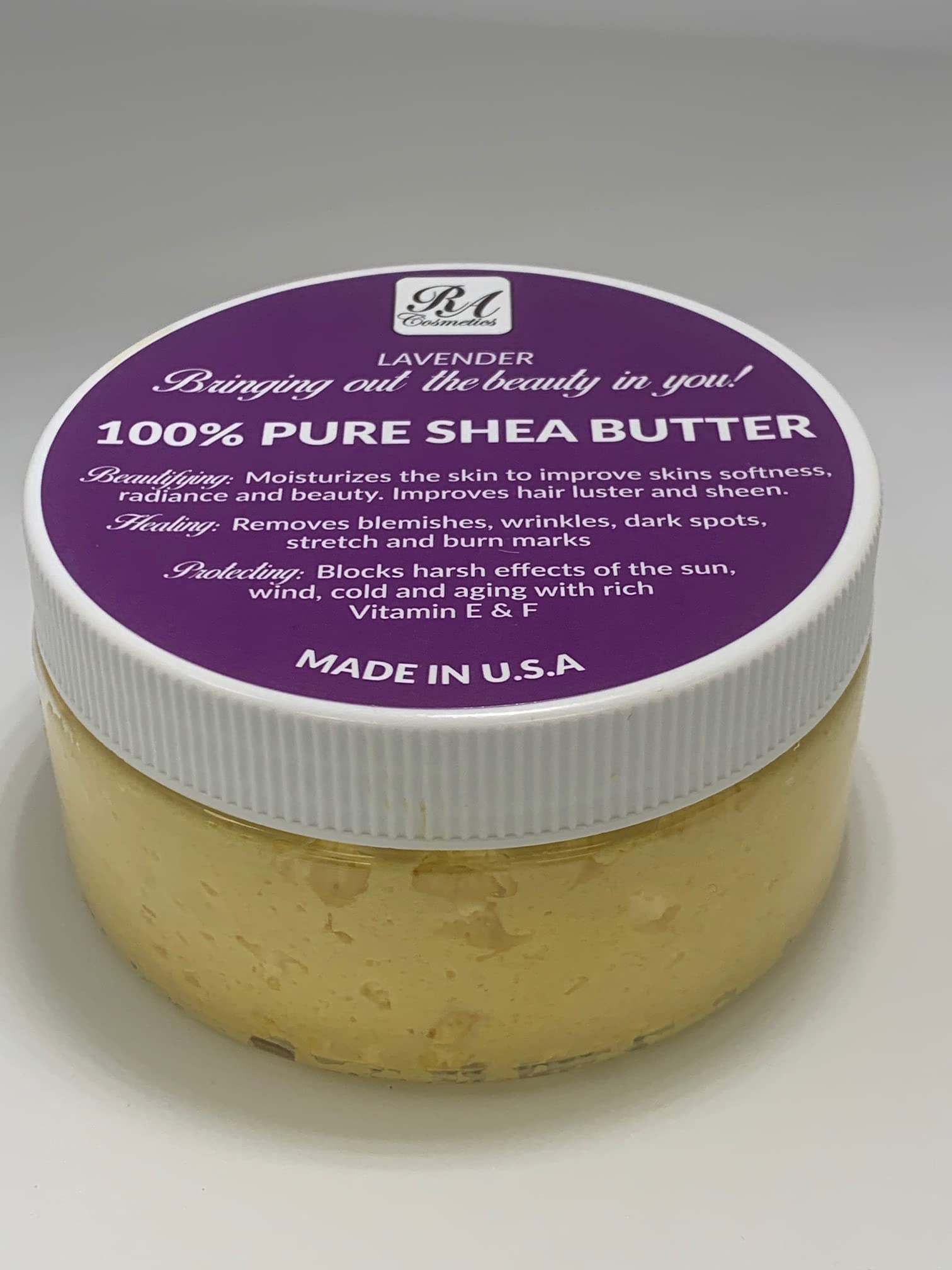 RA COSMETICSWhipped Shea Butter Lavender – 6oz | 100% Pure and Natural African Shea Butter for Men & Women - Ultimate Handcrafted Moisturizer with Essential Vitamins for Radiant Skin & Luscious Hair