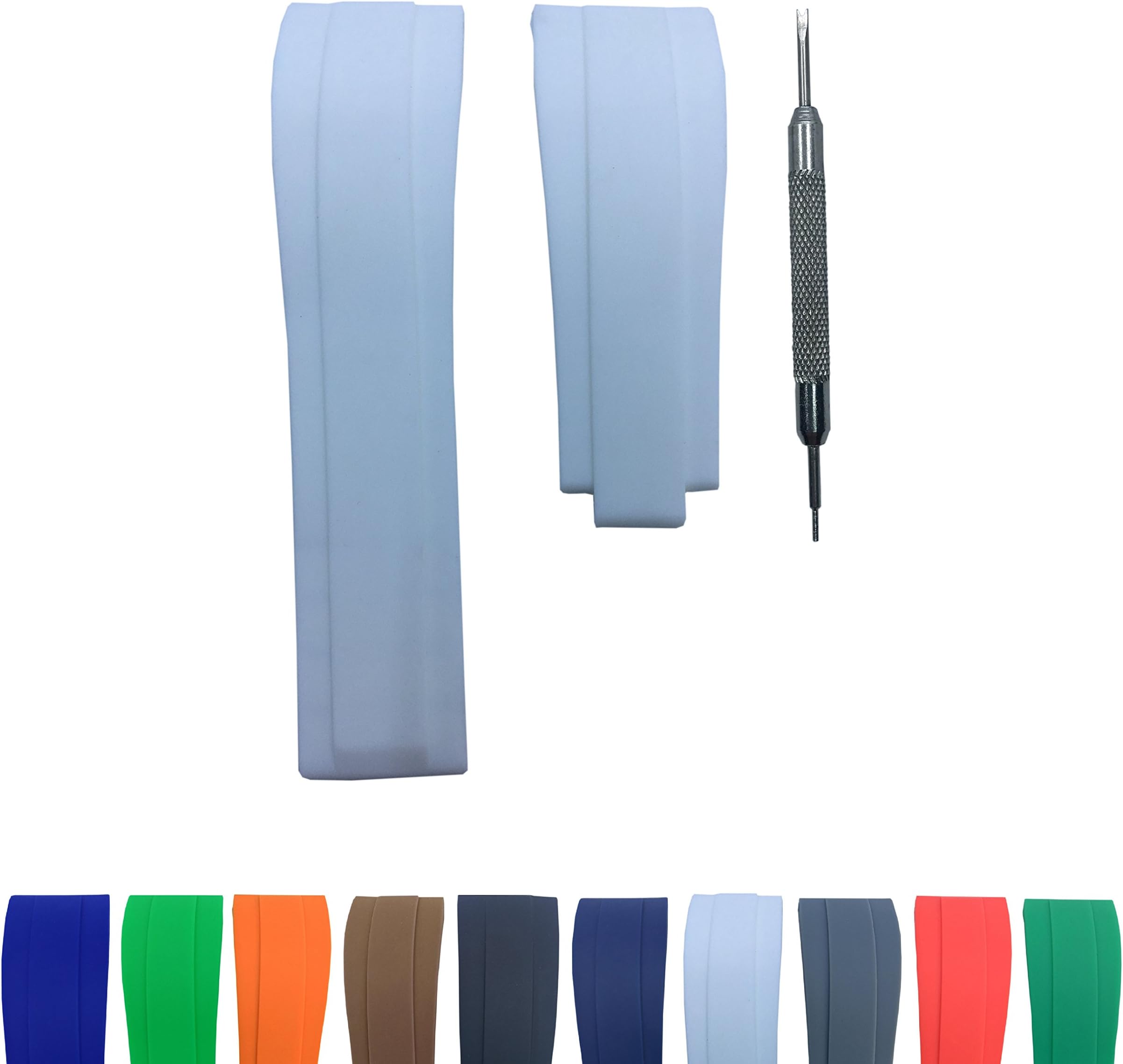 21mm Watch Strap Band Compatible with Yacht Master 116655 Oysterflex | Free Spring Bar Tool