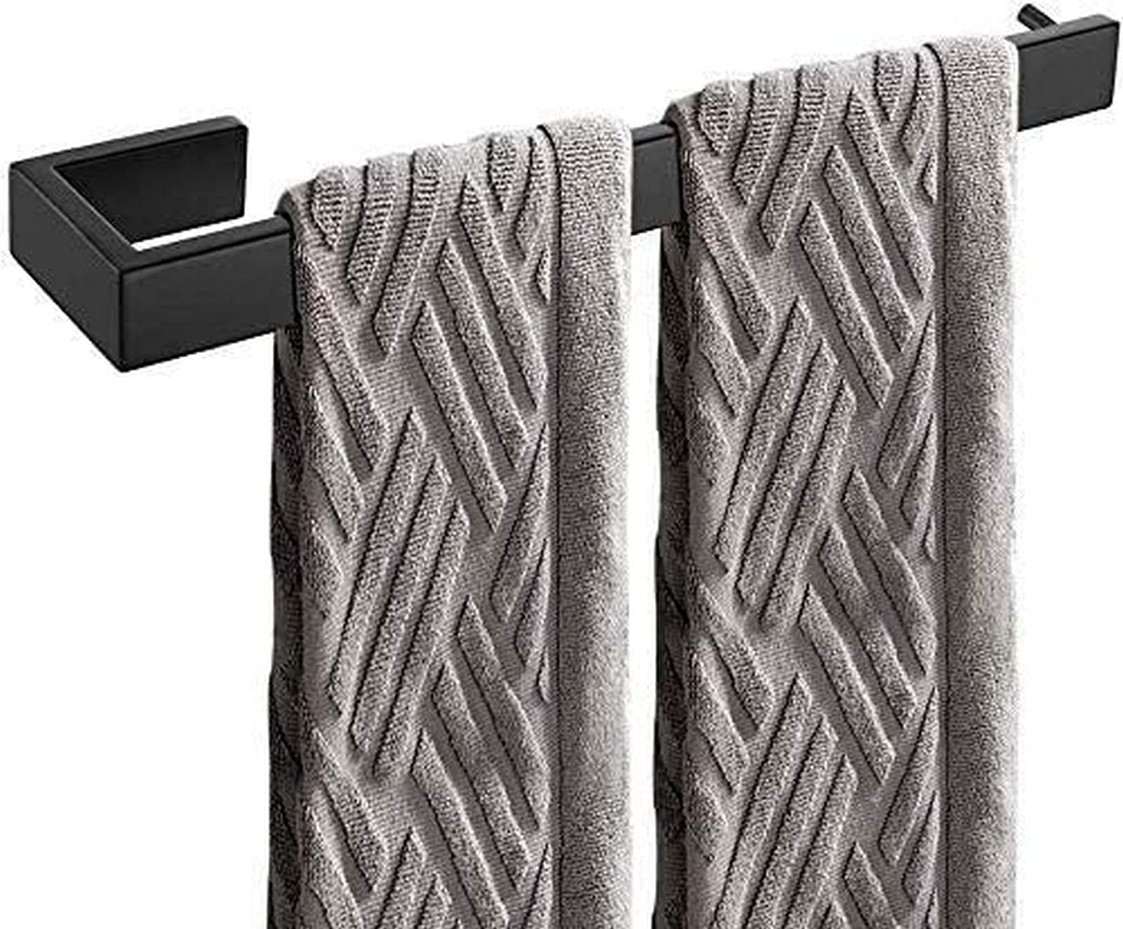 GONMDOPY Towel Rail,Towel Racks Stainless Steel Wall-Mounted Towel Rack for Kitchen Perforated Towel for Bathroom/Black