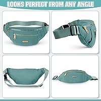 Vista 5 de Riñoneras impermeables de 3 piezas para mujeres y hombres con correa ajustable para la cintura para deportes, correr, ejercicio, caminar, viajar