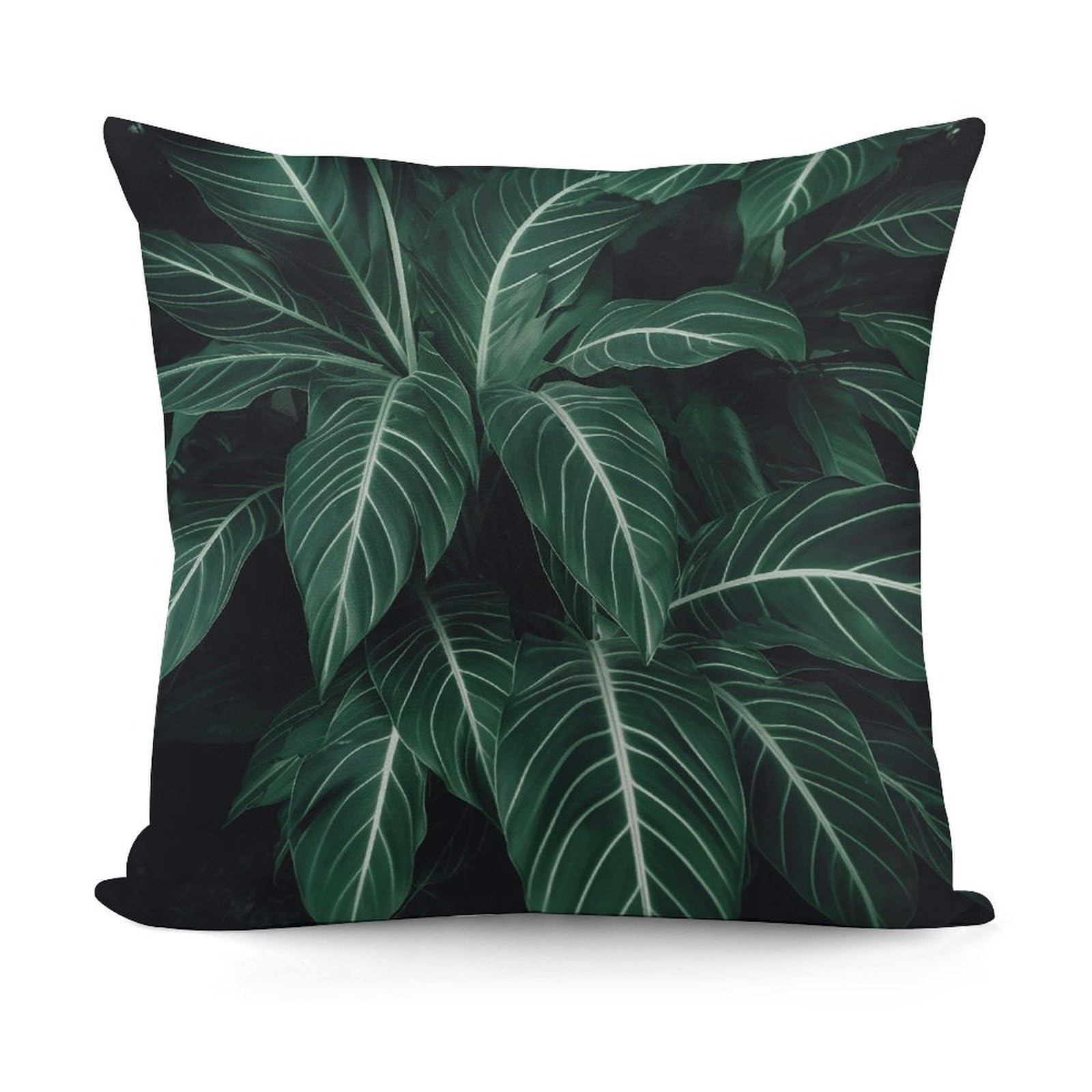 VstaDank Green Long Leaves Throw Pillow Cover Soft Square Cushion Cover Art Artwork Pillow Covers Mordern Couch Pillow Covers Decorative Cushion Case for Chair Couch Bedroom Living Room