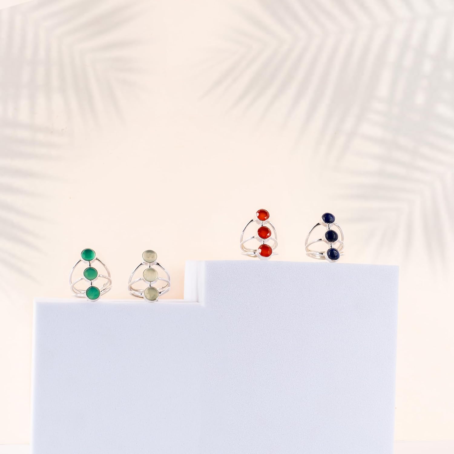 Handmade 925 Sterling Silver Gemstone Rings for Women, Adjustable Multi-Design Statement Rings, Handmade Design Color Stones Jewelry Collection