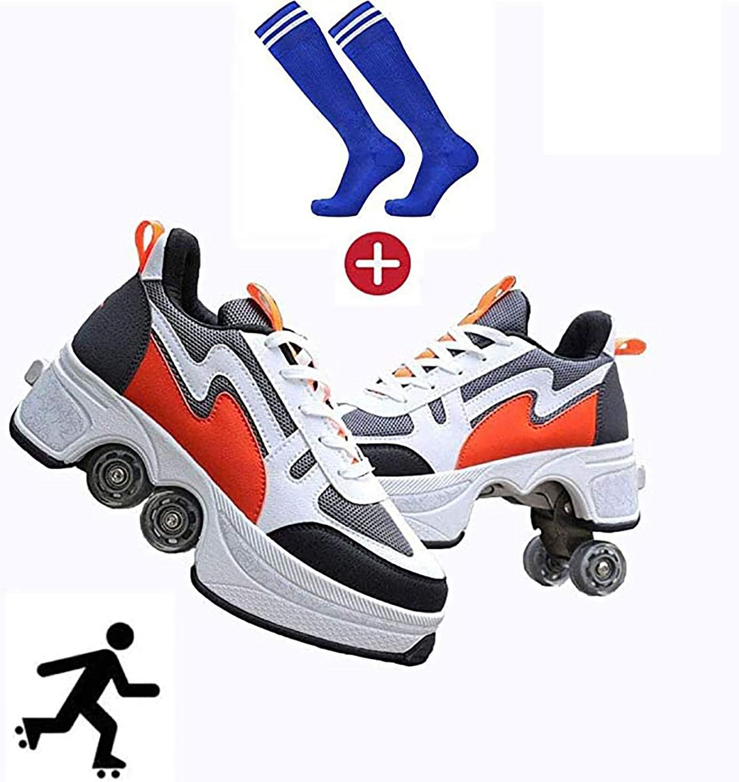 Roller Skates First Walkers, Sneakers, 2in1 Multipurpose Shoes Shoes With Wheels Skateboarding Shoes, Inline Skates, Adjustable Quad Roller Skate Boots, Skateboarding Shoes