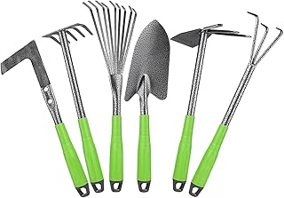 コンパクトガーデニングツールセット - 6点携帯可能多機能人間工学設計 | 屋外庭作業ツールキット,花壇植物観葉植物ケア土壌ほぐし耕作用ガーデニングツール