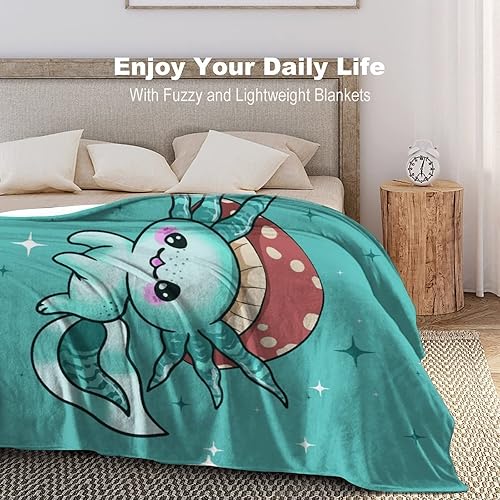 Miniatura 5 de Manta de Axolotl, bonita manta de franela para niñas, regalo de 60 x 50 pulgadas