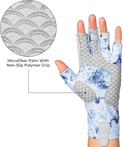 Miniatura 4 de KastKing La Sal Guantes de pesca UPF50+ Guantes de sol Guantes de protección UV Guantes sin dedos para hombres y mujeres para exteriores, kayak,