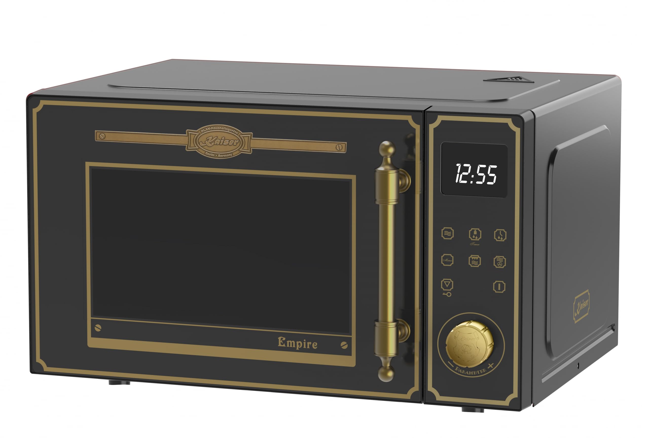 Kaiser Empire M 2530 Em Four à micro-ondes 25 l avec grille à air chaud 25 fonctions + grille-pain rétro T 4000 Em 6 niveaux de grillage, fonction décongélation, fonction réchauffement, grille