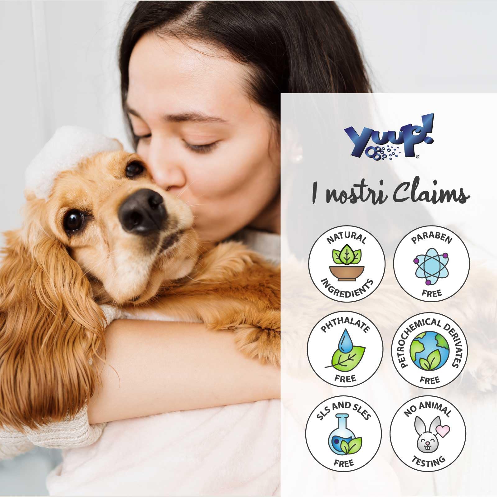 YUUP! - KIT MANTI LUNGHI | Shampoo manti lunghi, Balsamo districante e Scioglinodi lucidante, kit per cani e gatti con pelo lungo