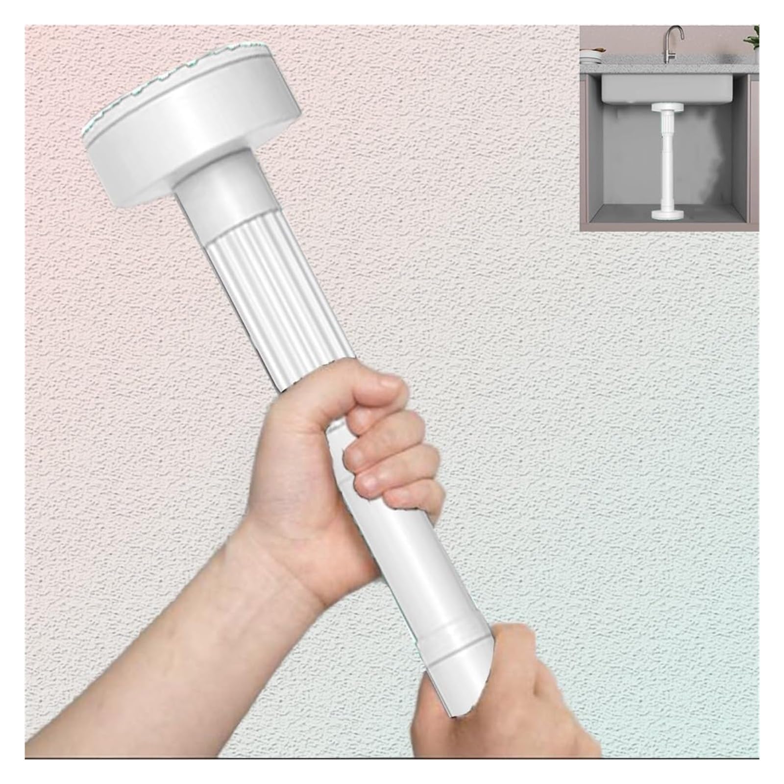 DHetyE Sink support legs Undermount Sink Legs AdjustableStainless Steel Telescopic Support PoleDrill Free Hand Brackets Jack(Wit,Height 70 120cm)