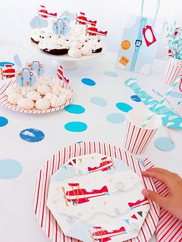 Miniatura 3 de Decoración de avión (juego de 12)  Tapas de cupcake de avión  Picks Toppers Picks  Suministros de cumpleaños de avión  Decoraciones de fiesta de
