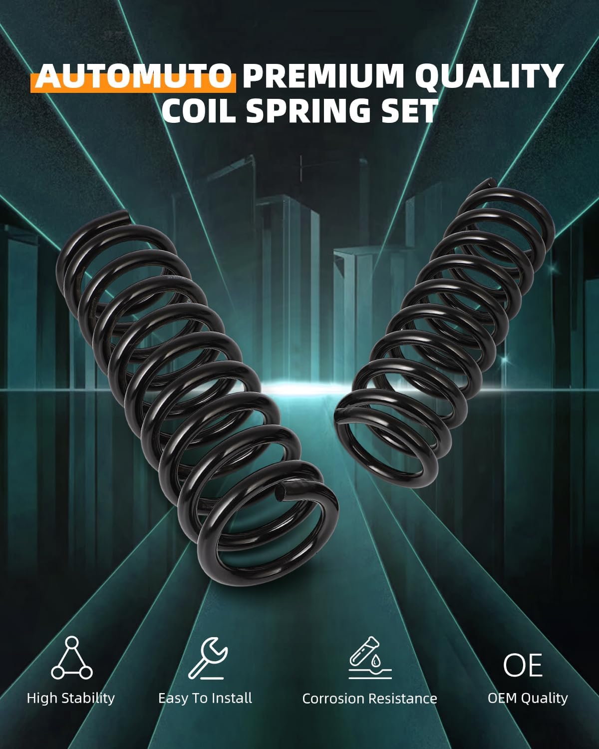 AUTOMUTO 2X Front Suspension Coil Spring Set Fits for 1973-1974 for Buick Apollo, 1969-1970 1973-1974 for Chevrolet Nova, 1974 for Oldsmobile Omega, 1974 for Pontiac Ventura, 6312