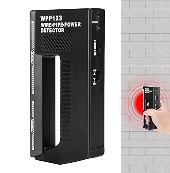 Wire Pipe Metal Detector, WPP123 Wire Pipe Power Detector, Wall Scanner Metal Detector, Wire and Water Pipe Stud Finder, Electric Wire Finder, High Sensitivity Adjustable Alert Pipe