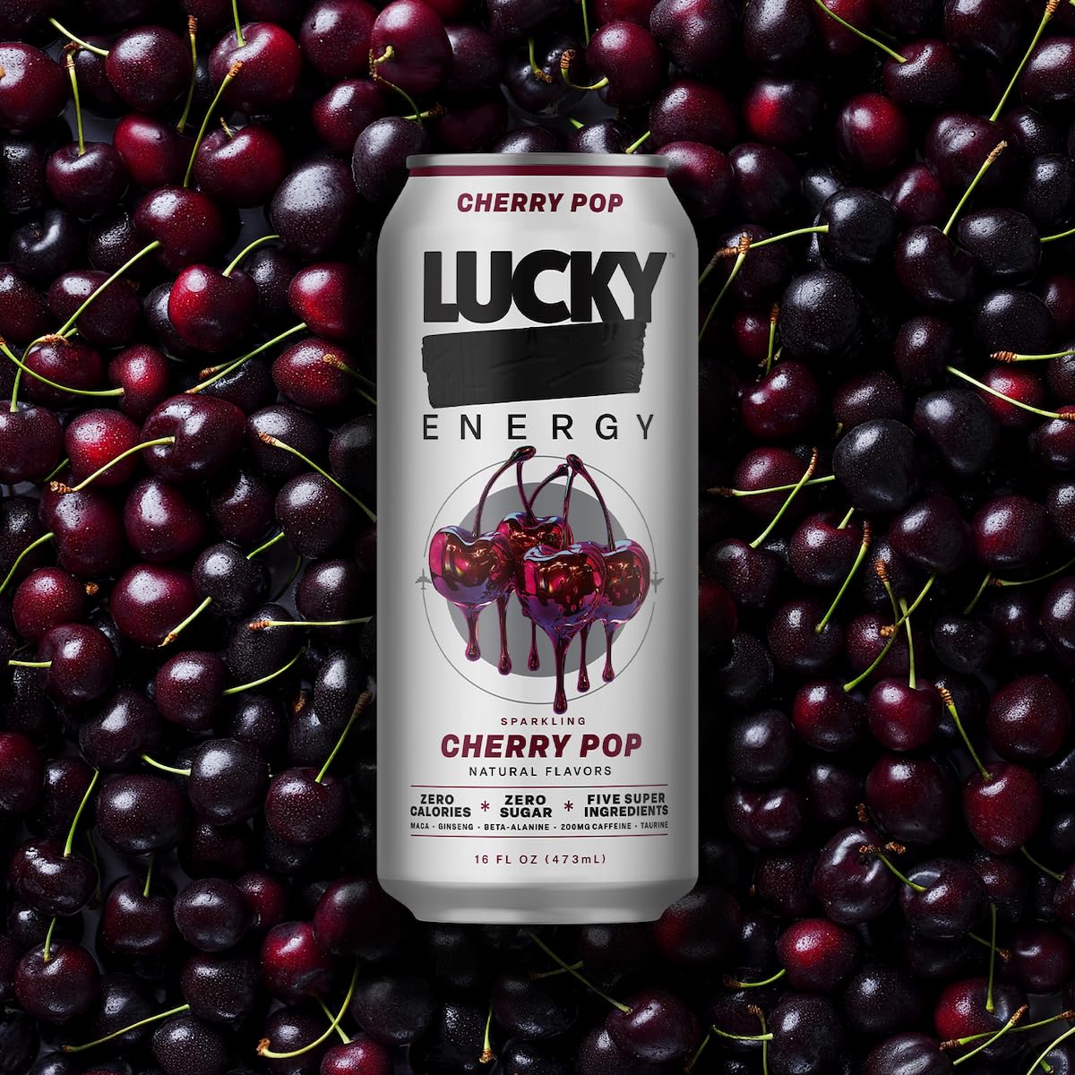 Amazon.com : Lucky Energy Sugar Free Energy Drinks, Cherry Pop