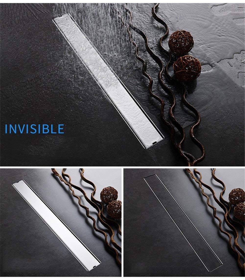 sumidero Rectangular para Suelo, Desagüe de Ducha Invisible Lineal, desagüe Suelo con Inserto Azulejos, Rectangular(80cm)