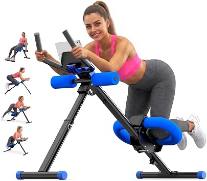 Ab Machine for Home Gym,Adjustable Ab Trainer Machine with 2 Incline Settings & 5 Height Levels,LCD Monitor, Knee Protection,Foldable Abdominal Workout/Exercise Machine for Core & Stomach Workout