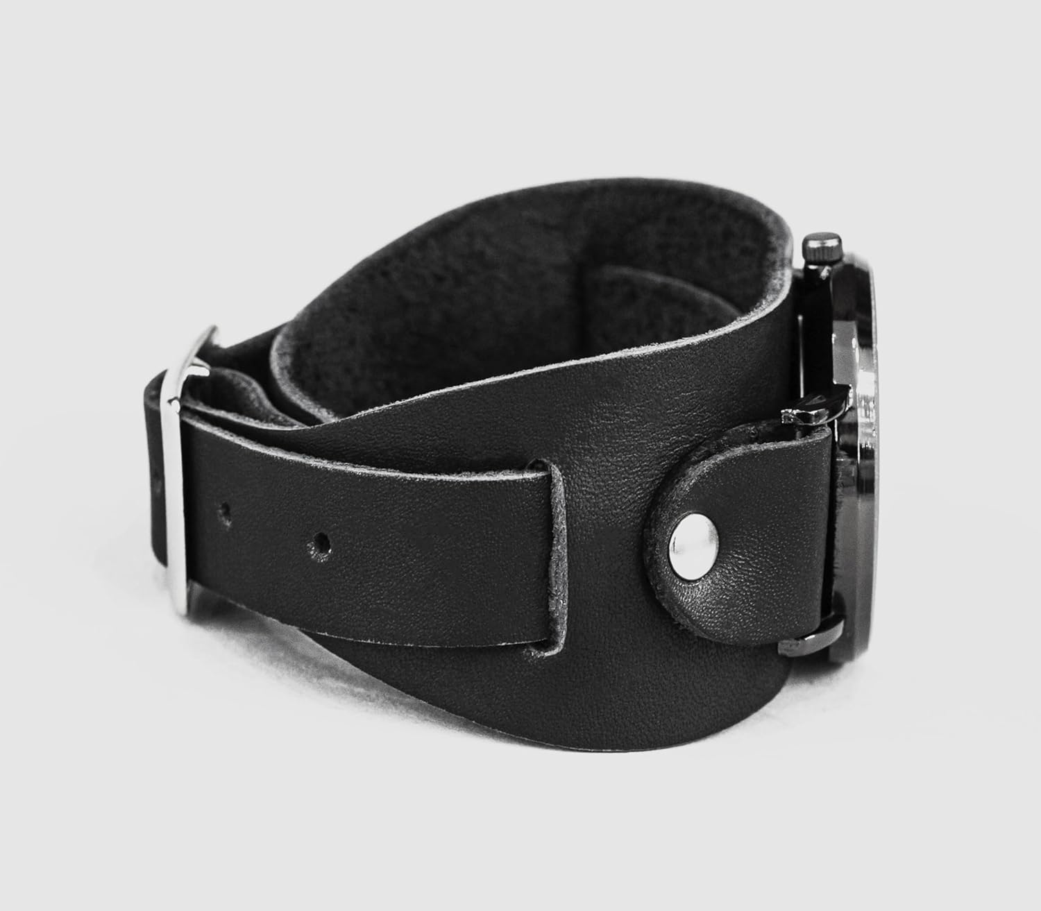 Hypoallergenic wide leather watch cuff band for men or women for lug 10mm - 30mm, Handmade UA 5020