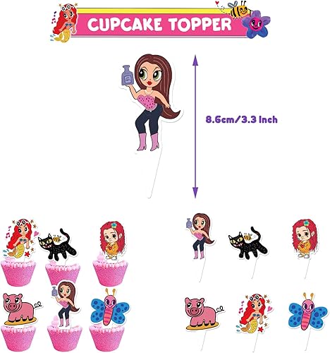 Miniatura 2 de 25 decoraciones para tartas con 24 adornos para cupcakes, 1 adorno para pastel de Manana Sera Bonito suministros de fiesta de cumpleaños