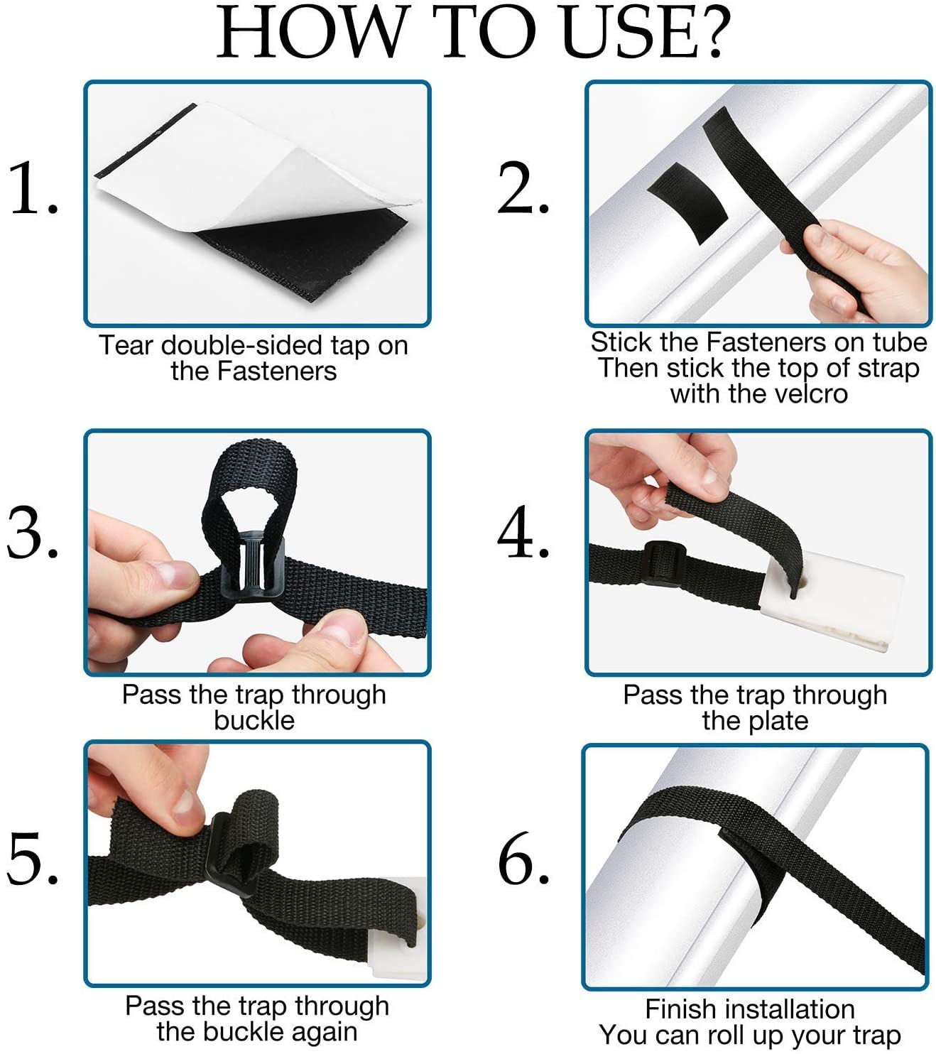 Kit de Fijación Poweka para Carrete de Cubierta Solar de Piscina - Incluye 10 Correas Universales, 10 Placas y 10 Hebillas
