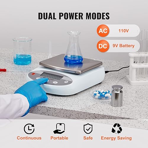 Miniatura 5 de VEVOR Báscula de laboratorio, balanza analítica de alta precisión de 105.82 oz x 0.00 oz, balanza analítica de alta precisión, conversión de 13