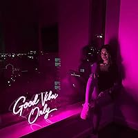 Vista 2 de Kavaas Good Vibes Only Neon Signs for Wall Decor 17.7" x 9.9" Pink Good Vibes Only LED Sign for Bedroom, Party, Bar, Salon - Best Gifts for