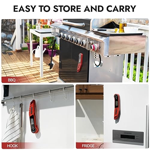 Miniatura 5 de BALDR Termómetro digital de carne, termómetro de comida de lectura instantánea rápida para cocina, barbacoa, parrilla, hornear, freír aceite y