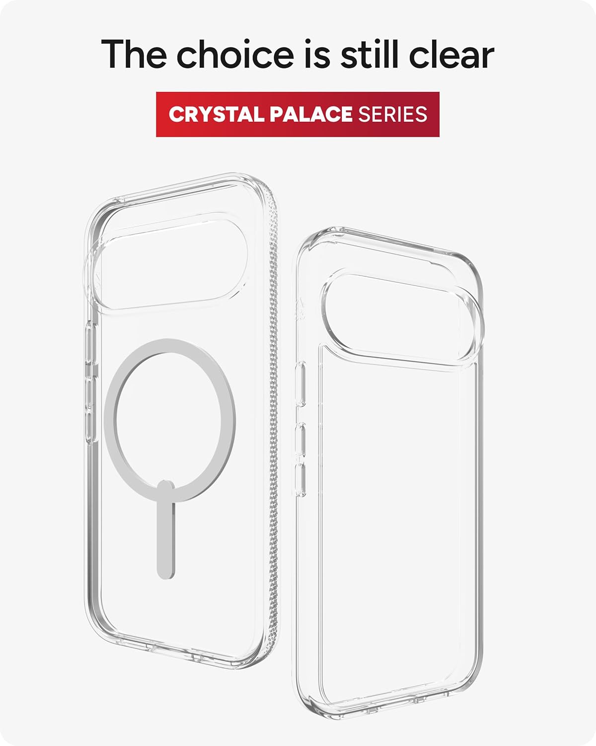 ZAGG Crystal Palace Snap Google Pixel 10 Pro XL Case – Magnetic Slim Phone Case, Graphene Enhanced, 13ft Drop Protection, Anti-Yellowing, Anti-Scratch, Wireless Charging Compatible, Clear