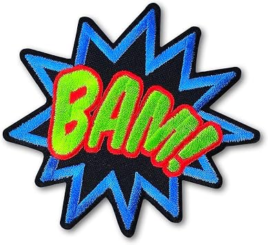 BAM! Superhero Comic Patch, Retro Funny Text Iron-on Applique
