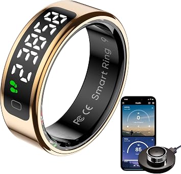 Smart Ring with Screen Heart Rate Monitor Sleep Tracker Fitness Step Counter Calories Health Anillo Inteligente Tasbih Finger Counter Remote Camera Smart Rings for Men Women