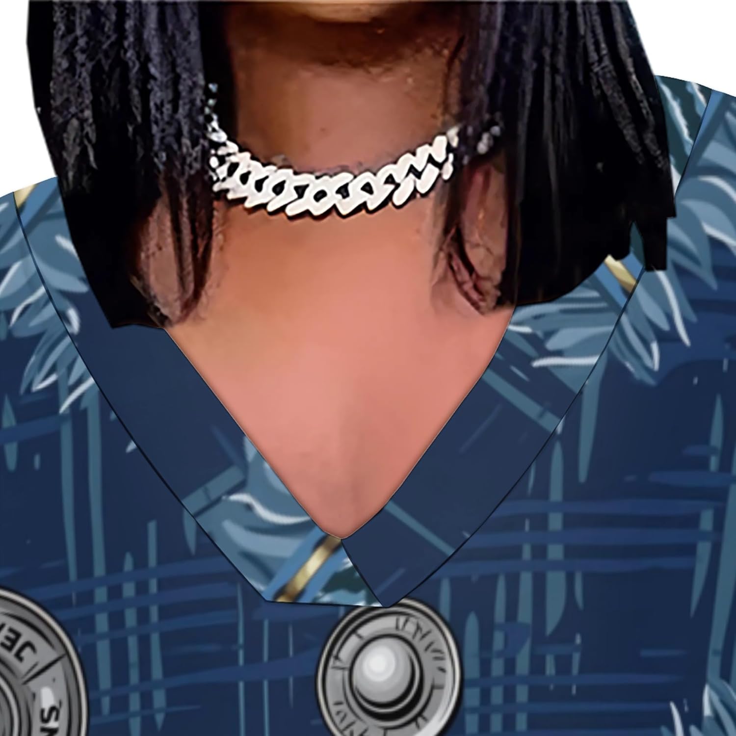 Womens Plus Size Denim-Print Fashion Maxi Dresses Casual Soft Tshirt Dress - Image 5